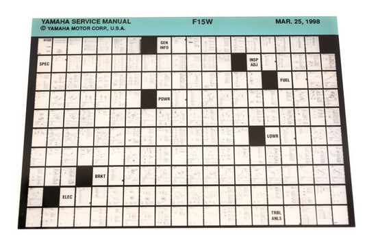 OEM Yamaha XM006-23 1998 F15W Service Manual Microfiche