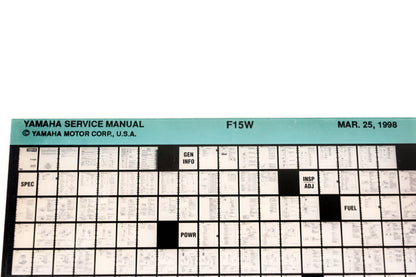 OEM Yamaha XM006-23 1998 F15W Service Manual Microfiche