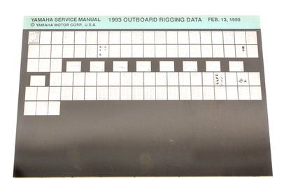 OEM Yamaha XM006-24 1993 Outboard Rigging Data Microfiche