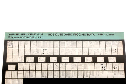 OEM Yamaha XM006-24 1993 Outboard Rigging Data Microfiche