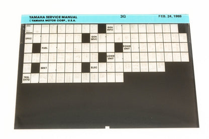OEM Yamaha XM006-25 1988 3G Service Manual Microfiche