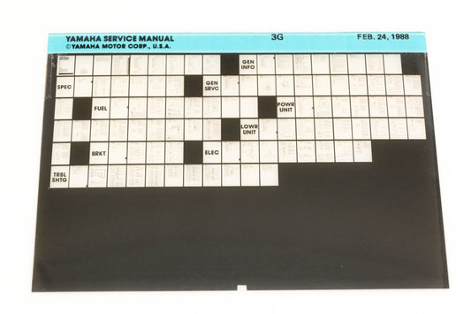OEM Yamaha XM006-25 1988 3G Service Manual Microfiche