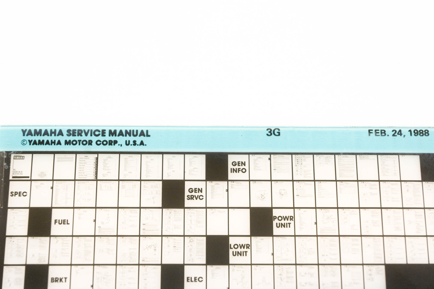 OEM Yamaha XM006-25 1988 3G Service Manual Microfiche