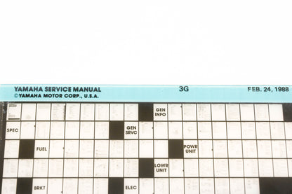 OEM Yamaha XM006-25 1988 3G Service Manual Microfiche