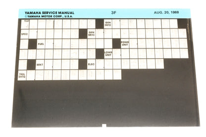 OEM Yamaha XM006-26 1988 3F Service Manual Microfiche