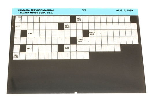 OEM Yamaha XM006-27 1989 3D Service Manual Microfiche