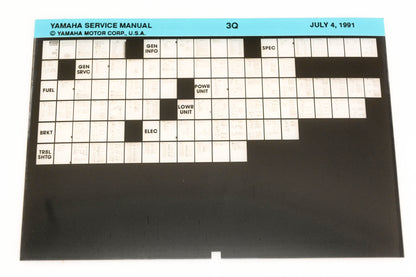 OEM Yamaha XM006-29 1991 3Q Service Manual Microfiche