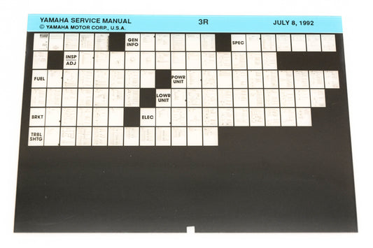 OEM Yamaha XM006-30 1992 3R Service Manual Microfiche