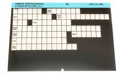 OEM Yamaha XM006-31 1993 3S Service Manual Microfiche