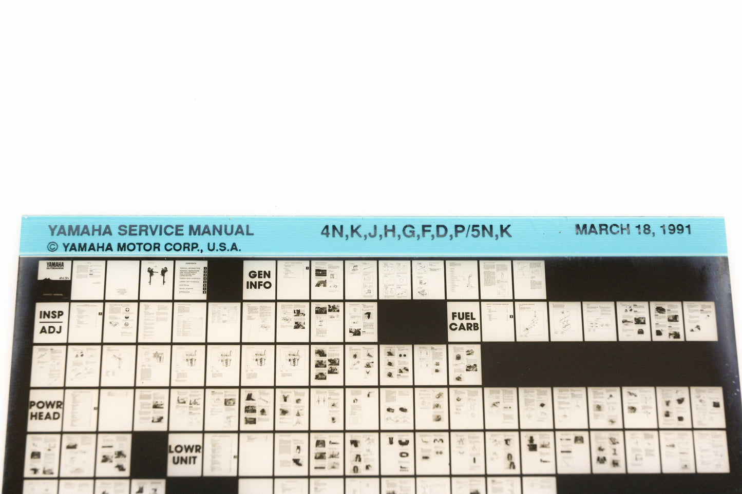 OEM Yamaha XM006-34 1991 4N,K,J,H,G,F,D,P/5N,K Service Manual Microfiche