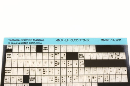 OEM Yamaha XM006-34 1991 4N,K,J,H,G,F,D,P/5N,K Service Manual Microfiche