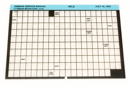 OEM Yamaha XM006-35 1993 4R,S Service Manual Microfiche