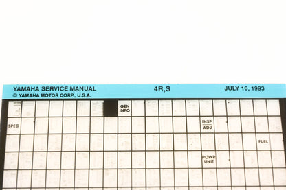 OEM Yamaha XM006-35 1993 4R,S Service Manual Microfiche