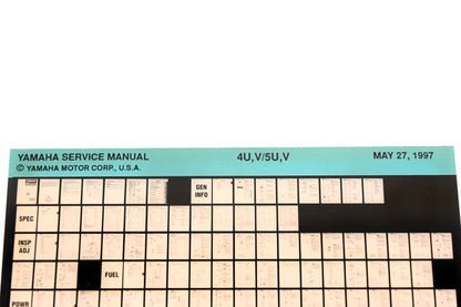 OEM Yamaha XM006-37 1997 4U,V/5U,V Service Manual Microfiche