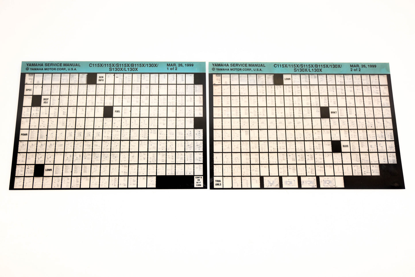 OEM Yamaha XM006-38 1999 C115X/115X/S115X/N115X/130X/S130X/L130X Manual Microfiche Lot
