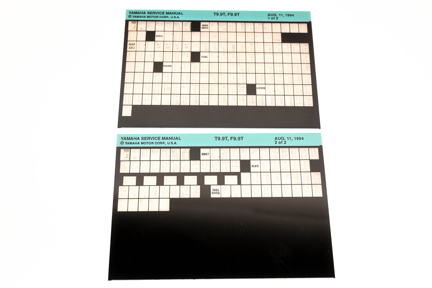 OEM Yamaha XM006-39 1994 T9.9T, F9.9T Service Manual Microfiche Lot