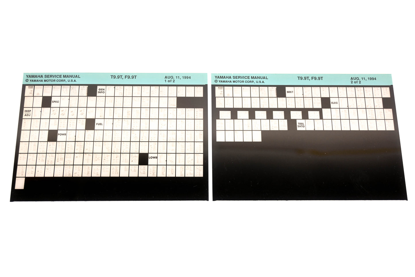 OEM Yamaha XM006-39 1994 T9.9T, F9.9T Service Manual Microfiche Lot