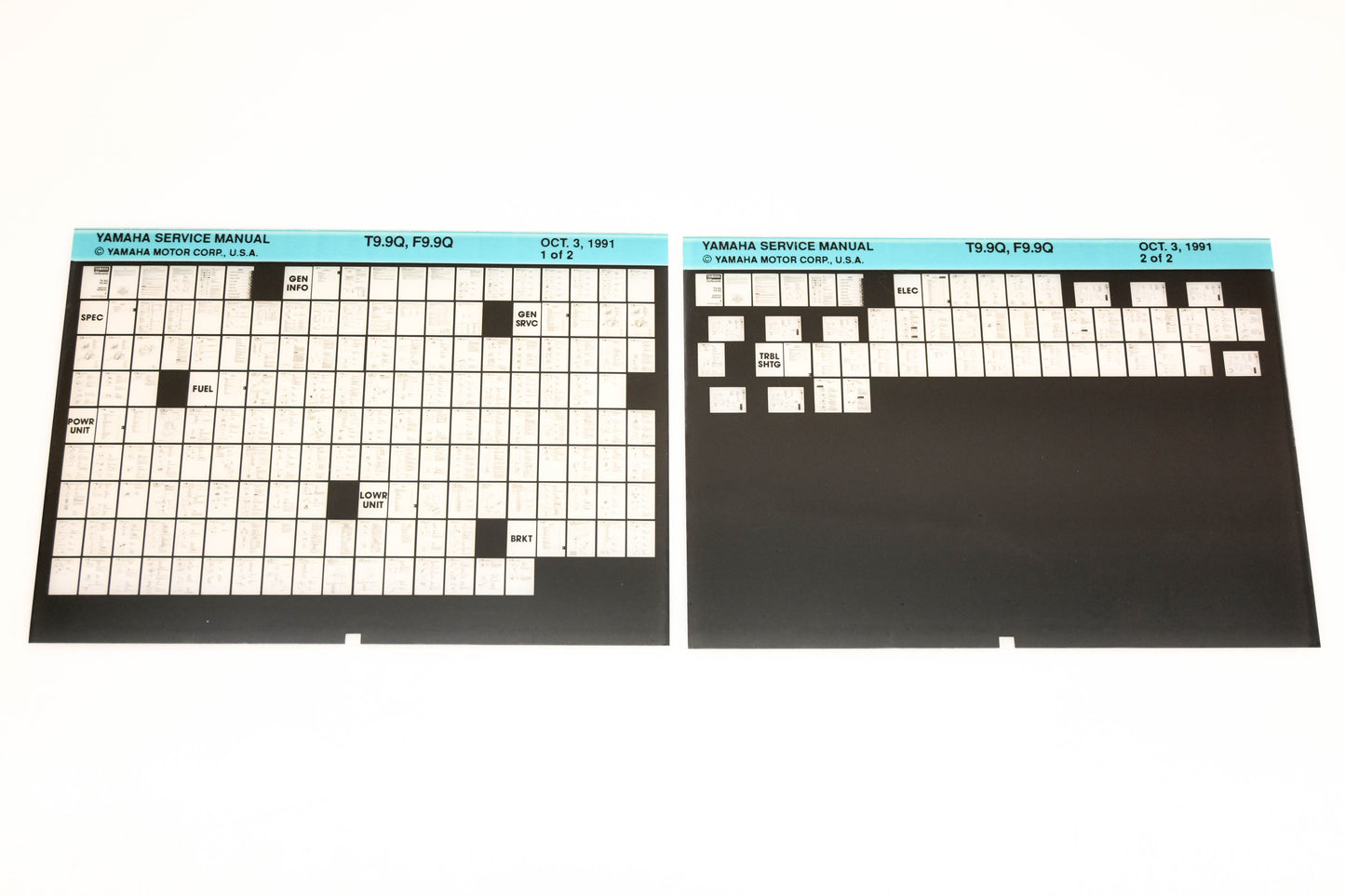 OEM Yamaha XM006-40 1991 T9.9Q, F9.9Q Service Manual Microfiche Lot