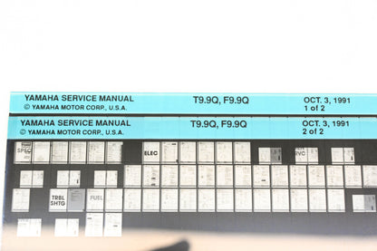 OEM Yamaha XM006-40 1991 T9.9Q, F9.9Q Service Manual Microfiche Lot