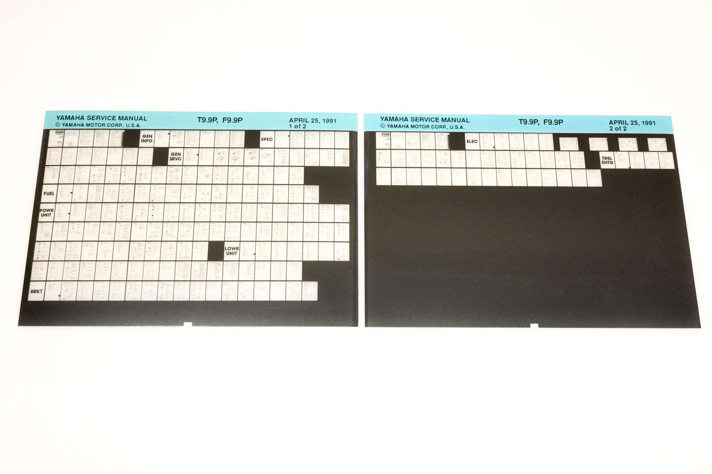 OEM Yamaha XM006-41 1991 T9.9P, F9.9P Service Manual Microfiche Lot