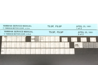 OEM Yamaha XM006-41 1991 T9.9P, F9.9P Service Manual Microfiche Lot