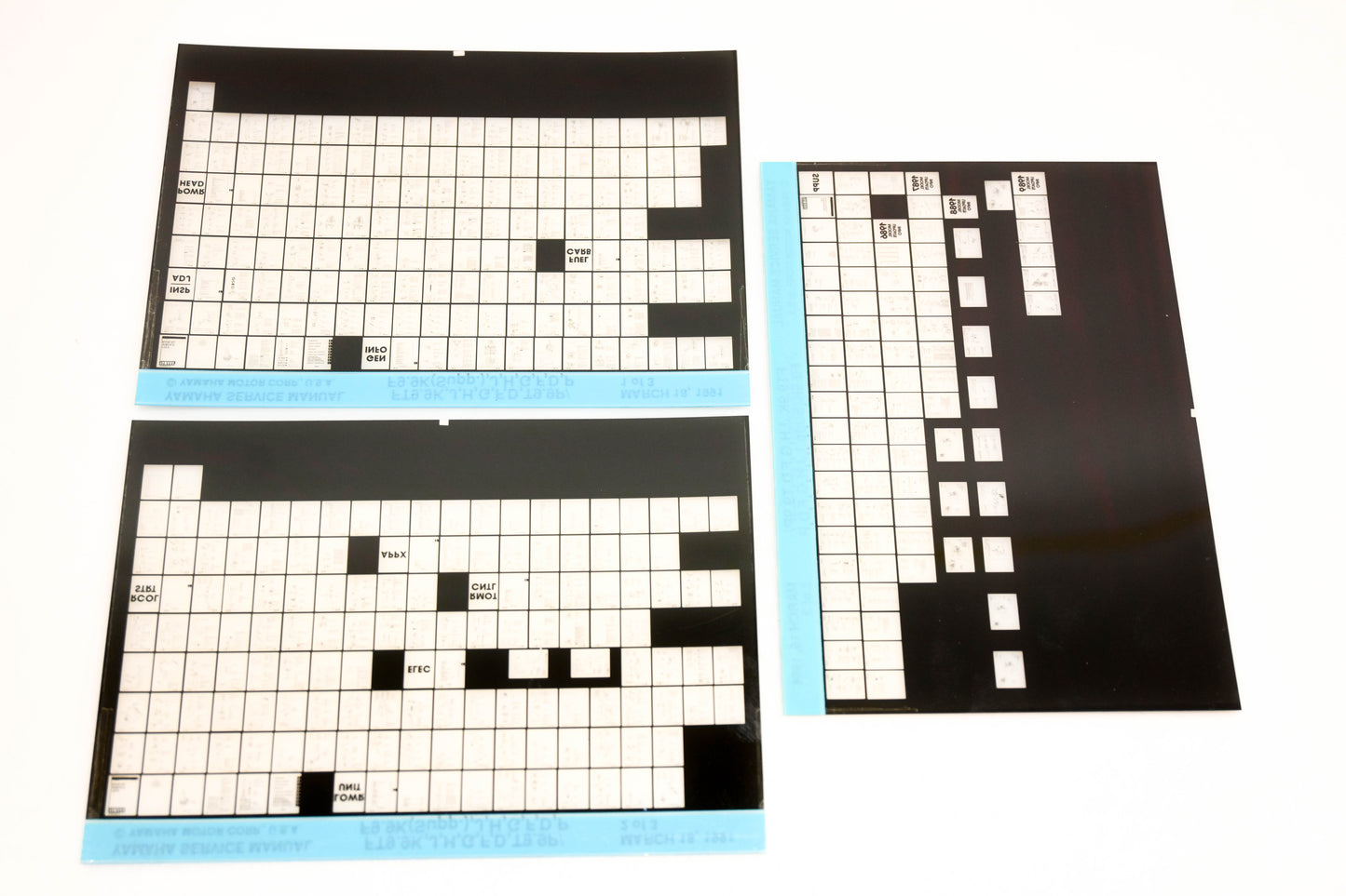 OEM Yamaha XM006-42 FT9.9K,J,H,G,F,D, T9.9P/F9.9K Supplemental, J,H,G,F,D, P Manual Microfiche Lot