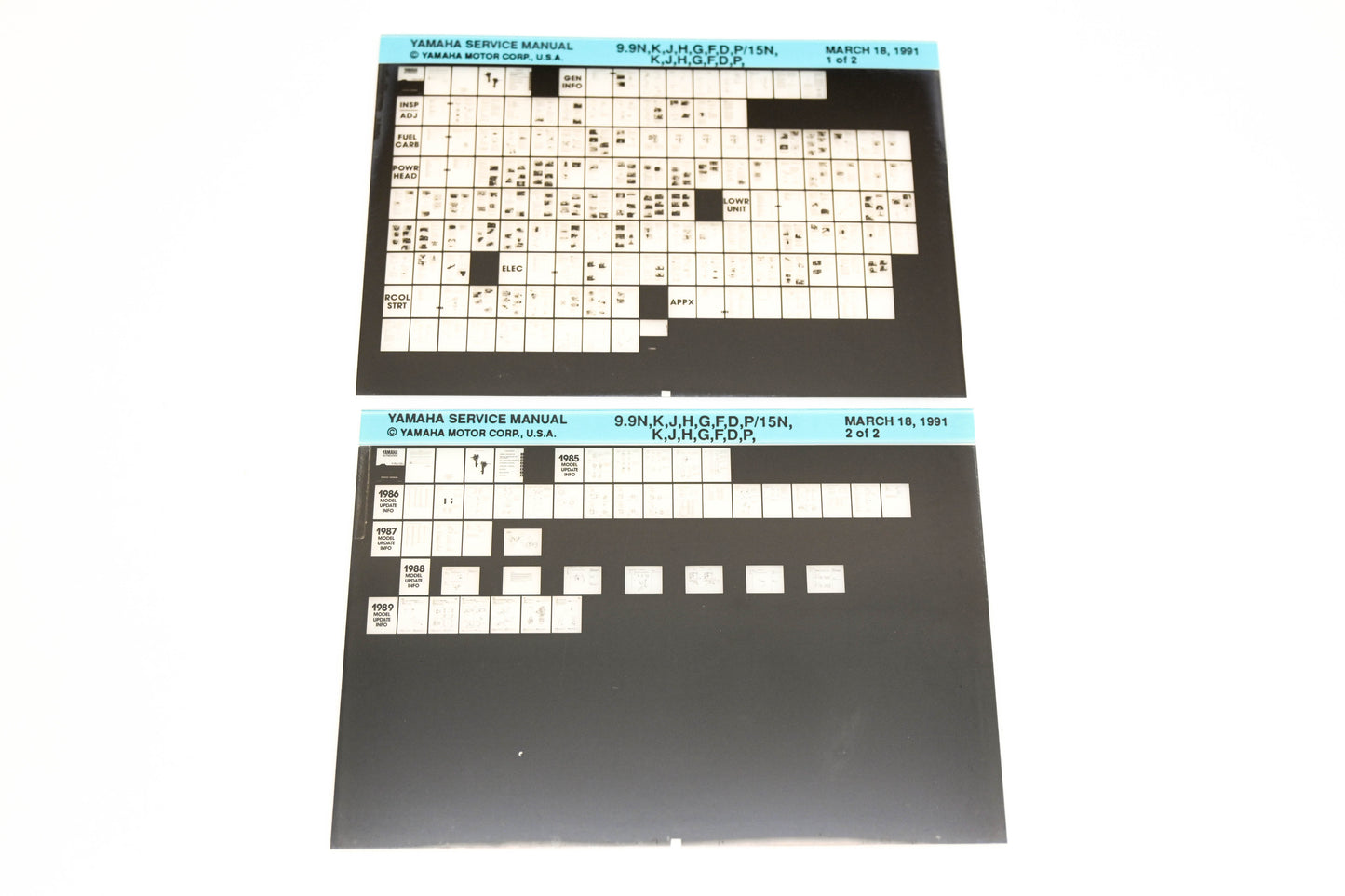 OEM Yamaha XM006-43 9.9N,K,J,H,G,F,D,P/15N,K,J,H,G,F,D,P Manual Microfiche Lot