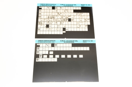 OEM Yamaha XM006-43 9.9N,K,J,H,G,F,D,P/15N,K,J,H,G,F,D,P Manual Microfiche Lot
