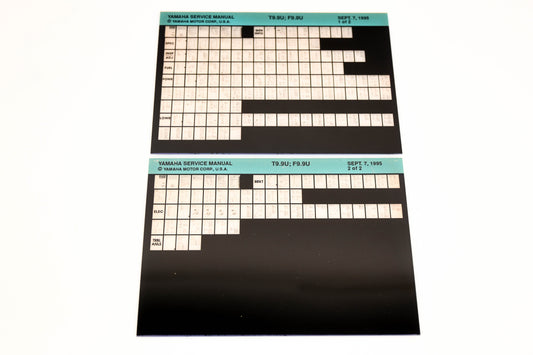 OEM Yamaha XM006-44 1995 T9.9U, F9.9U Service Manual Microfiche Lot