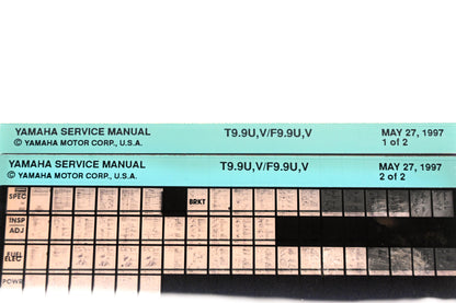 OEM Yamaha XM006-45 1997 T9.9U, V/F9.9U, V Service Manual Microfiche Lot