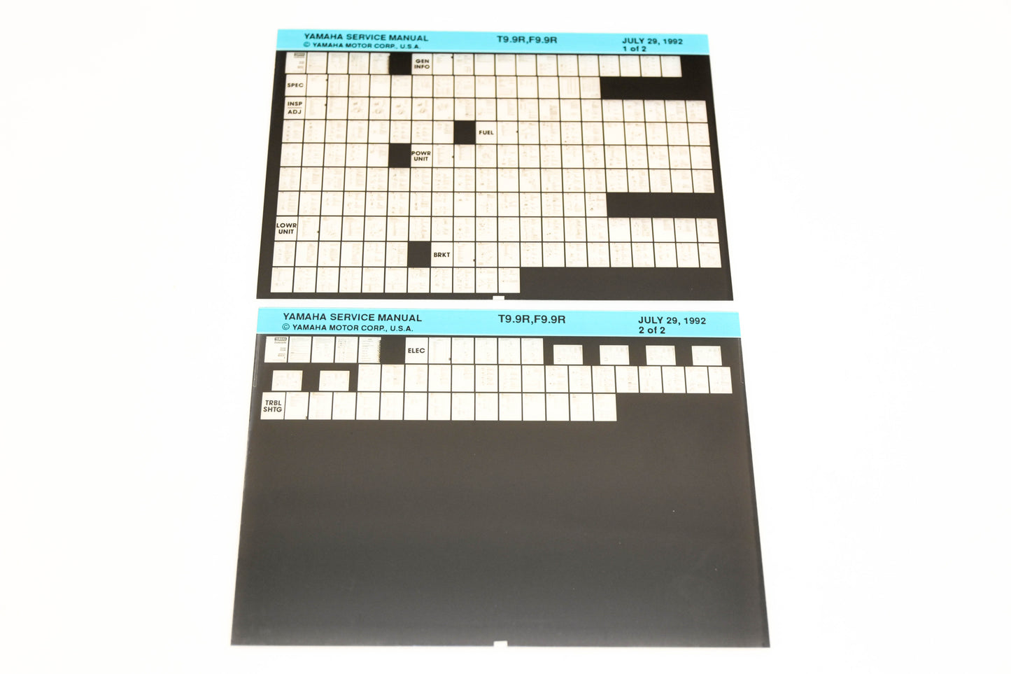 OEM Yamaha XM006-46 1992 T9.9R, F9.9R Service Manual Microfiche Lot
