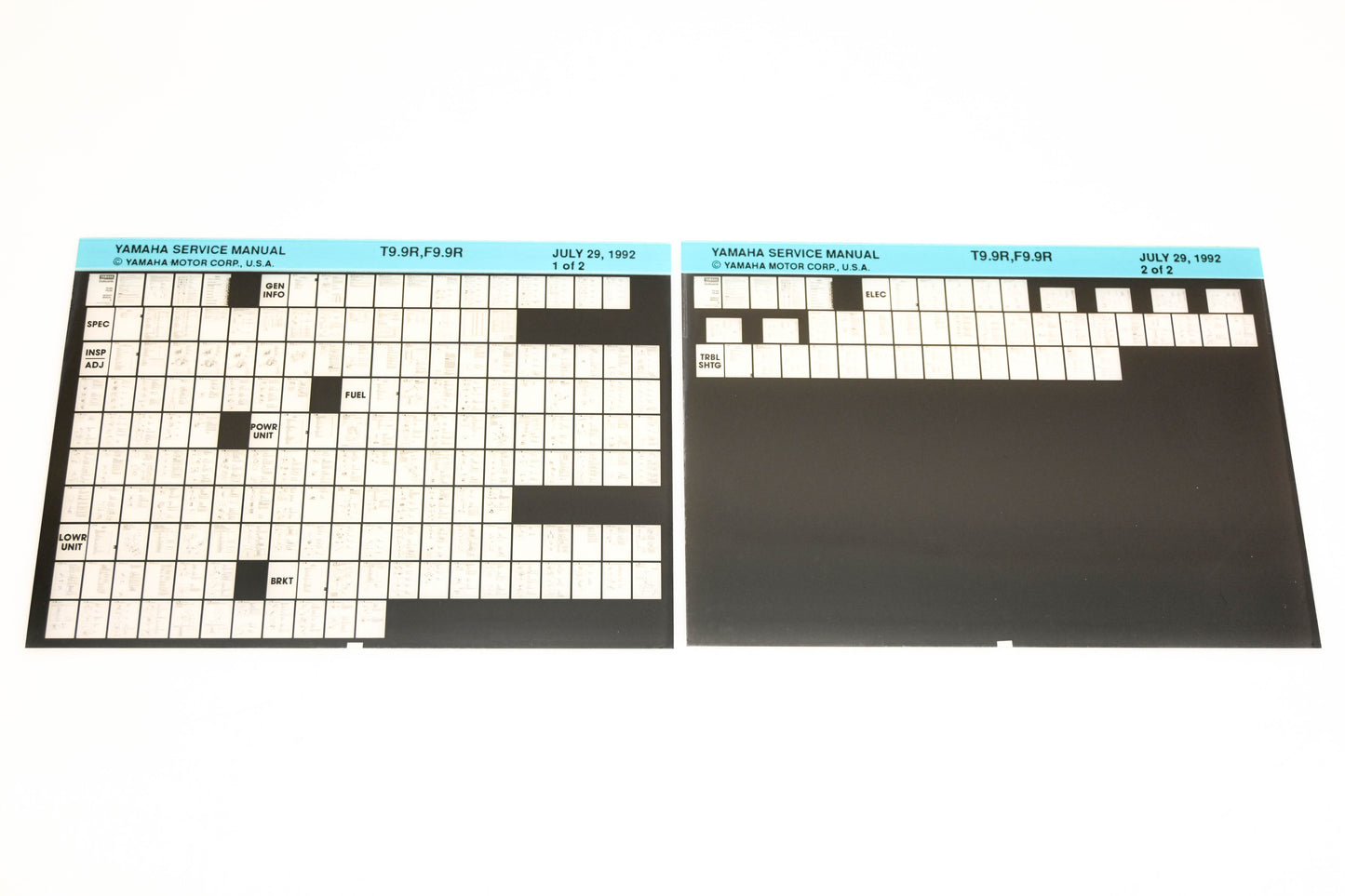 OEM Yamaha XM006-46 1992 T9.9R, F9.9R Service Manual Microfiche Lot