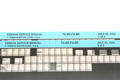 OEM Yamaha XM006-46 1992 T9.9R, F9.9R Service Manual Microfiche Lot