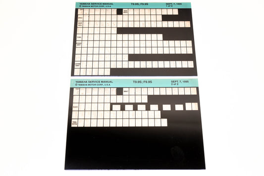 OEM Yamaha XM006-47 1995 T9.9S, F9.9S Service Manual Microfiche Lot