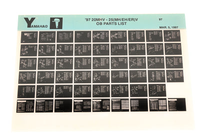OEM Yamaha XM006-48 1997 20MHV-25(MH/EH/ER)V Outboard Parts List Microfiche