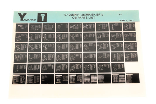 OEM Yamaha XM006-48 1997 20MHV-25(MH/EH/ER)V Outboard Parts List Microfiche