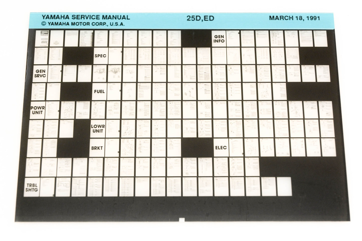 OEM Yamaha XM006-49 1991 25D,ED Service Manual Microfiche