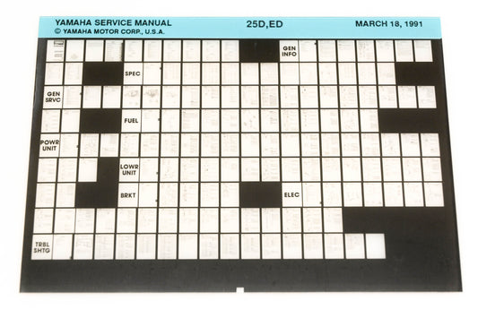 OEM Yamaha XM006-49 1991 25D,ED Service Manual Microfiche