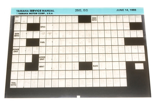 OEM Yamaha XM006-50 1988 25G,EG Service Manual Microfiche