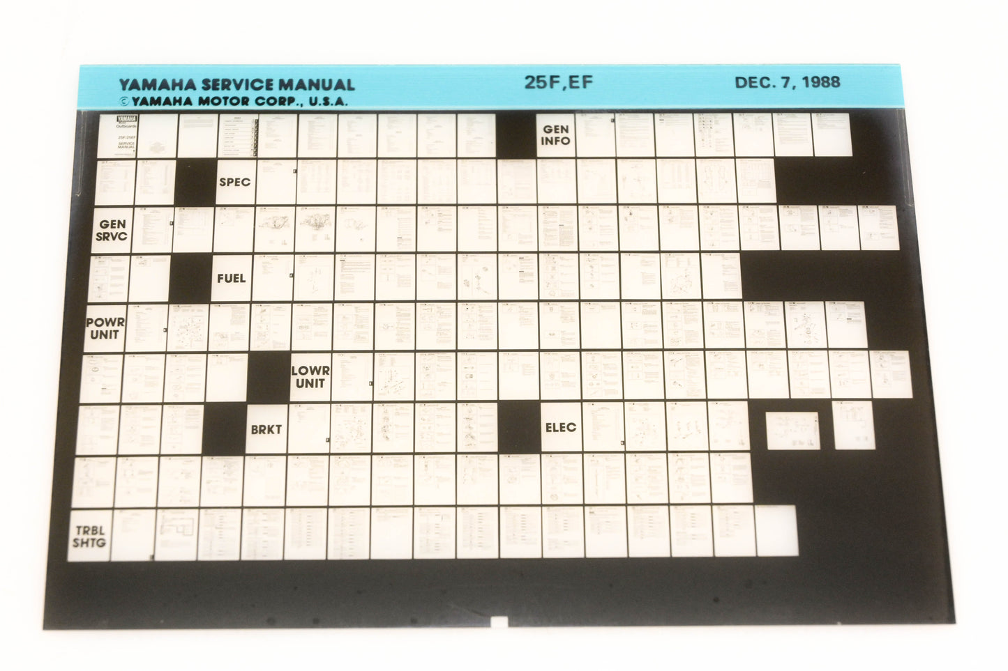 OEM Yamaha XM006-51 1988 25F,EF Service Manual Microfiche