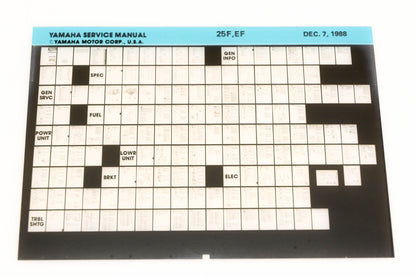 OEM Yamaha XM006-51 1988 25F,EF Service Manual Microfiche