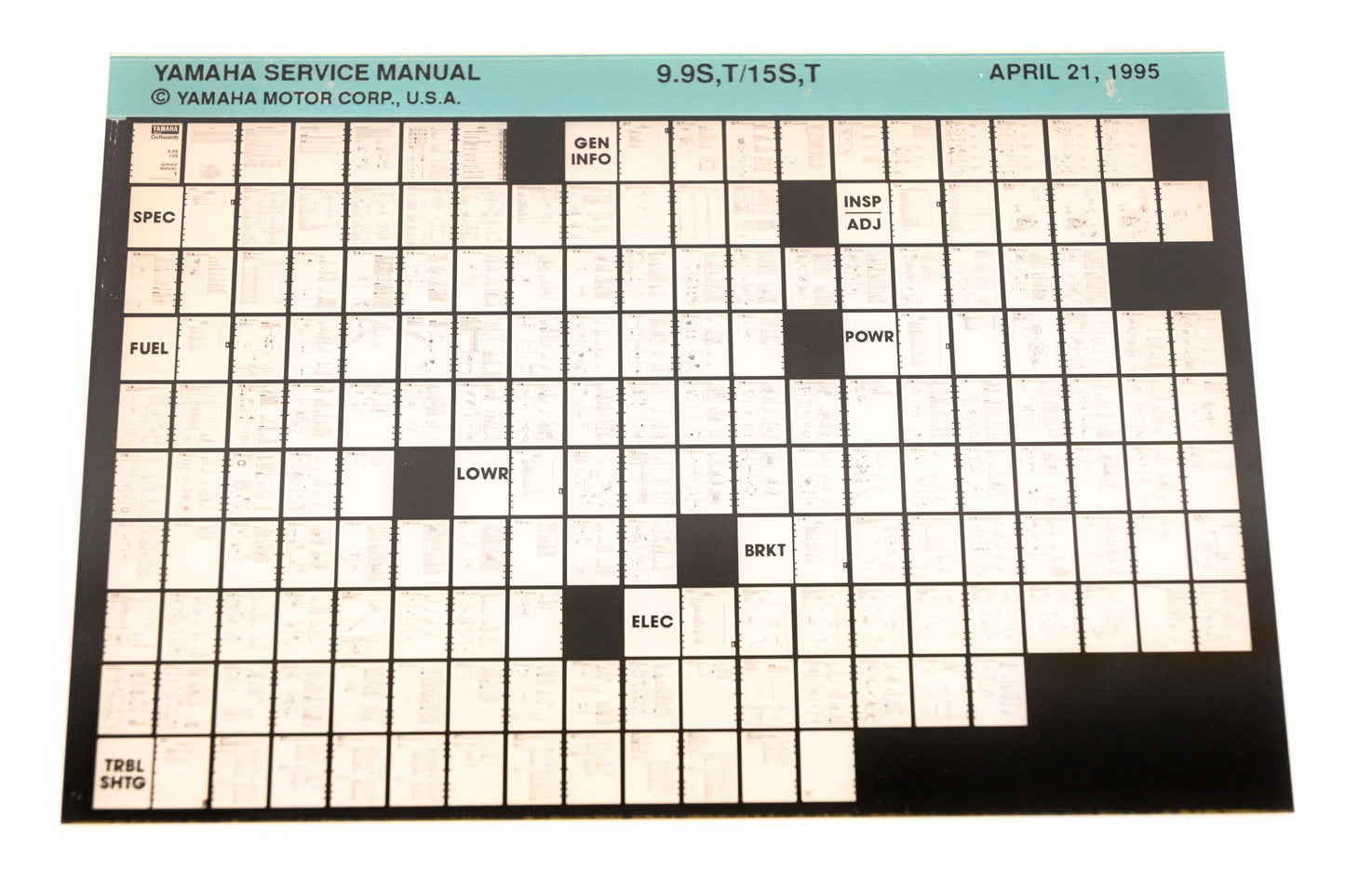 OEM Yamaha XM006-52 1995 9.9S,T/15S,T Service Manual Microfiche