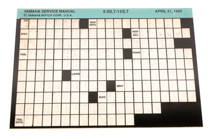 OEM Yamaha XM006-52 1995 9.9S,T/15S,T Service Manual Microfiche