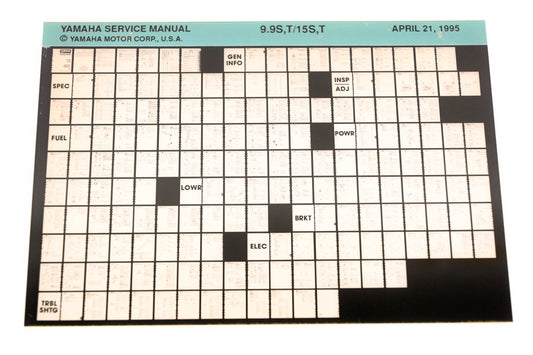OEM Yamaha XM006-52 1995 9.9S,T/15S,T Service Manual Microfiche