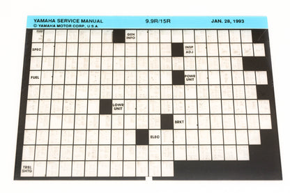 OEM Yamaha XM006-53 1993 9.9R/15R Service Manual Microfiche