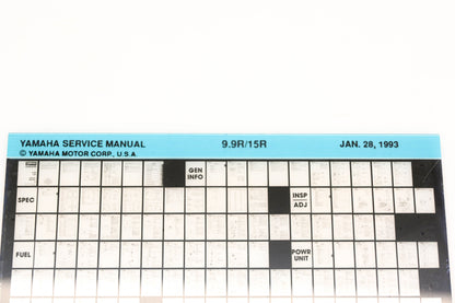 OEM Yamaha XM006-53 1993 9.9R/15R Service Manual Microfiche