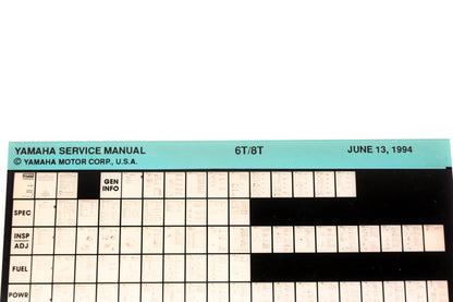 OEM Yamaha XM006-55 1994 6T/8T Service Manual Microfiche