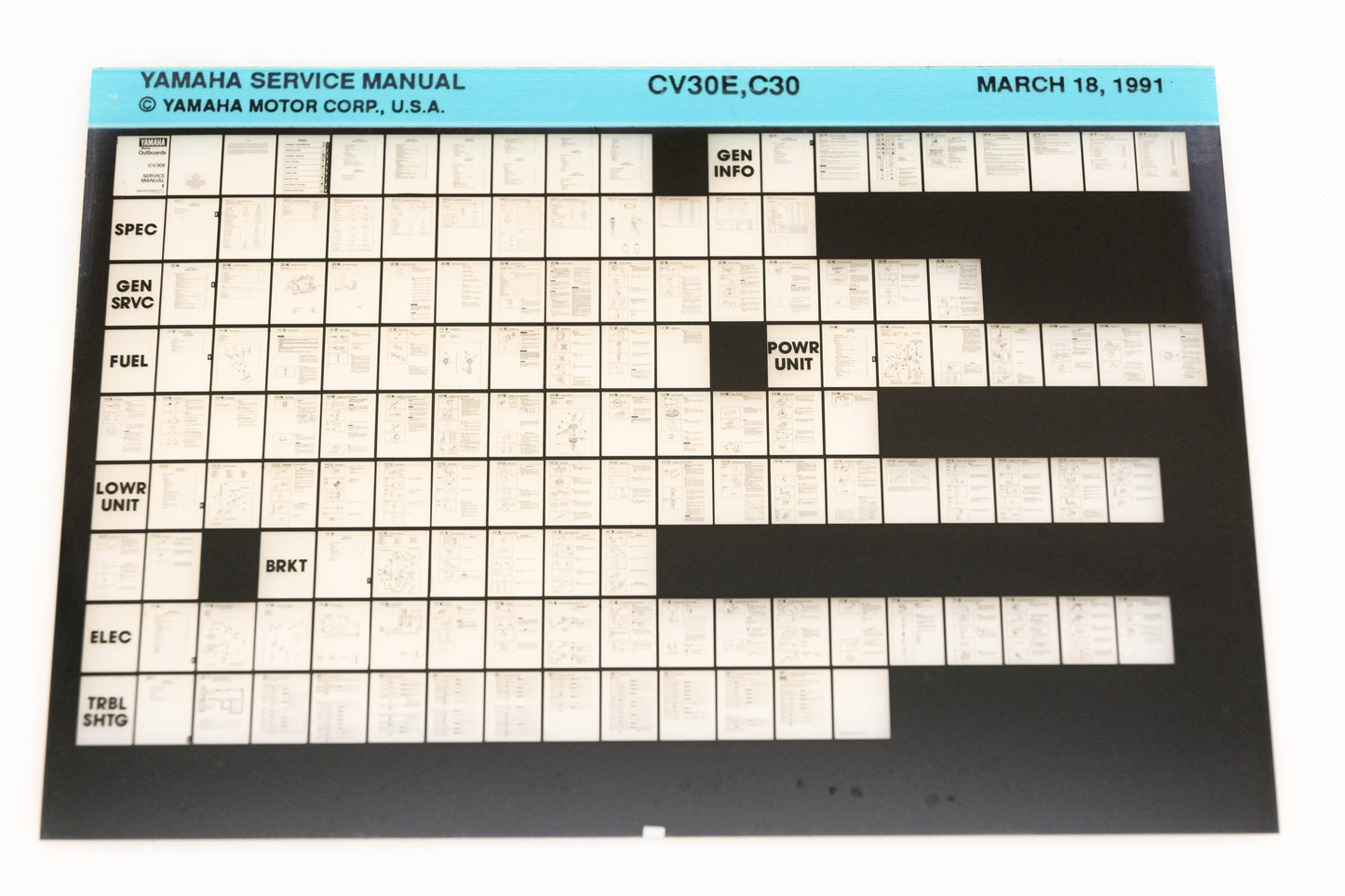 OEM Yamaha XM006-58 1991 CV30E, C30 Service Manual Microfiche