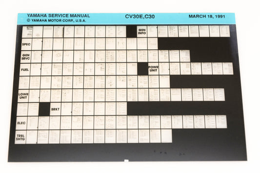 OEM Yamaha XM006-58 1991 CV30E, C30 Service Manual Microfiche