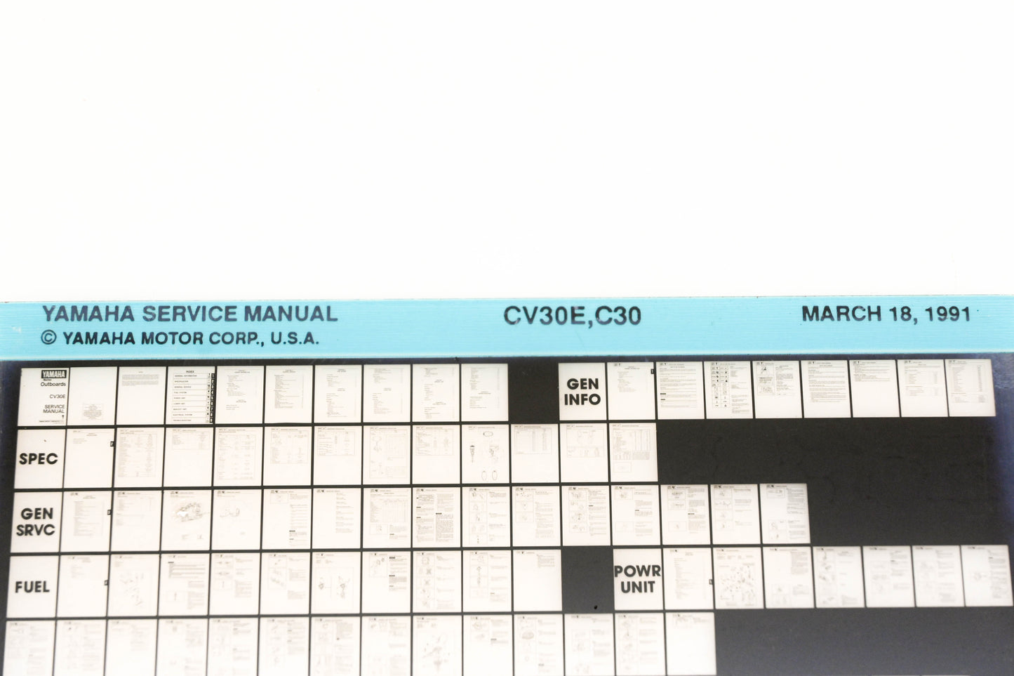 OEM Yamaha XM006-58 1991 CV30E, C30 Service Manual Microfiche